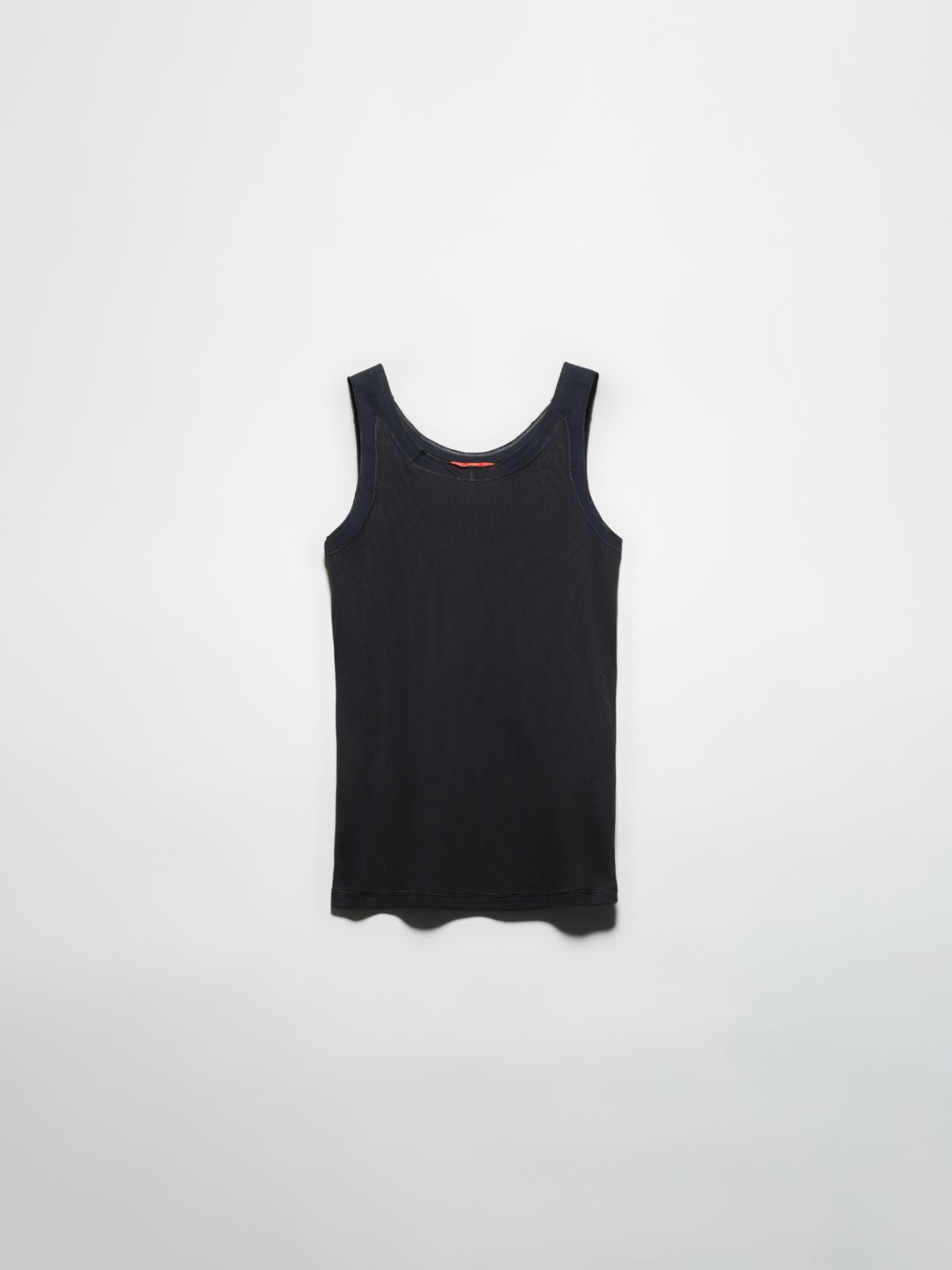 Ribbed cotton tank top - BLACK - MAX&Co. - 5