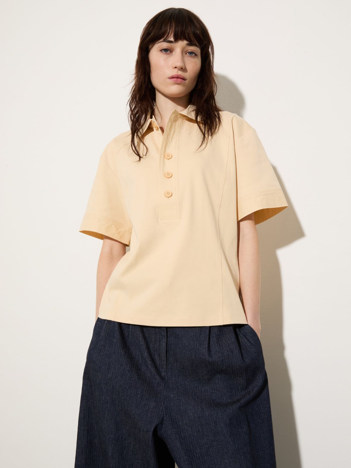 Polo en jersey et popeline - SABLE - MAX&Co.