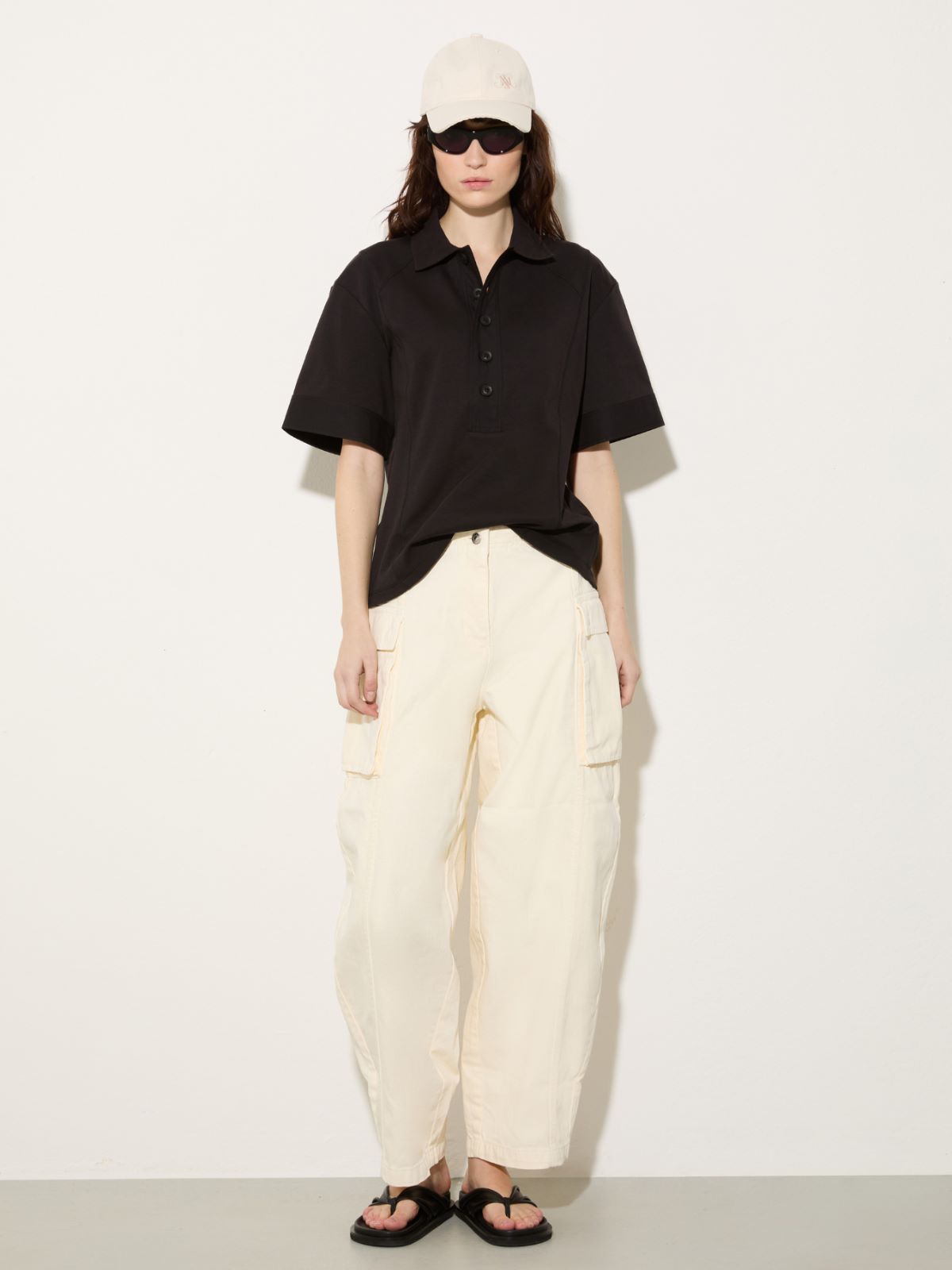 Polo in jersey e popeline - NERO - MAX&Co.