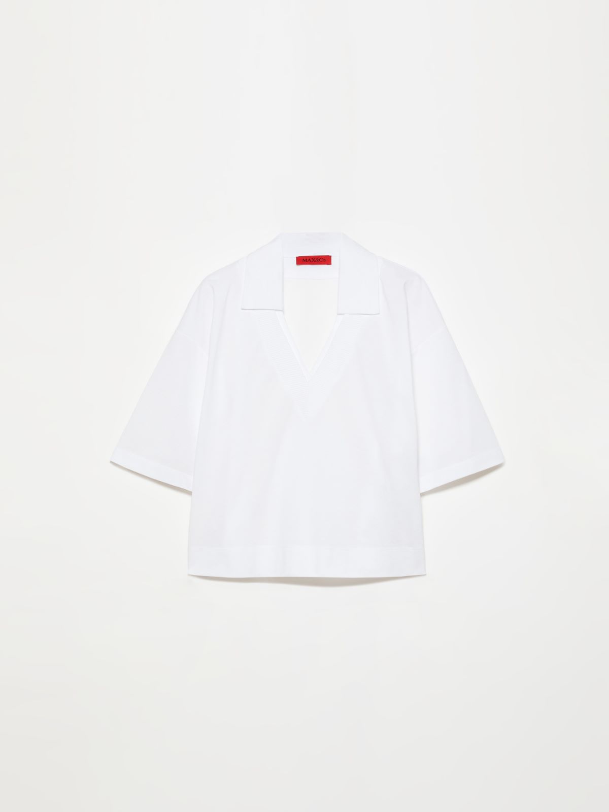 Cotton and linen layered T-shirt - OPTICAL WHITE - MAX&Co.