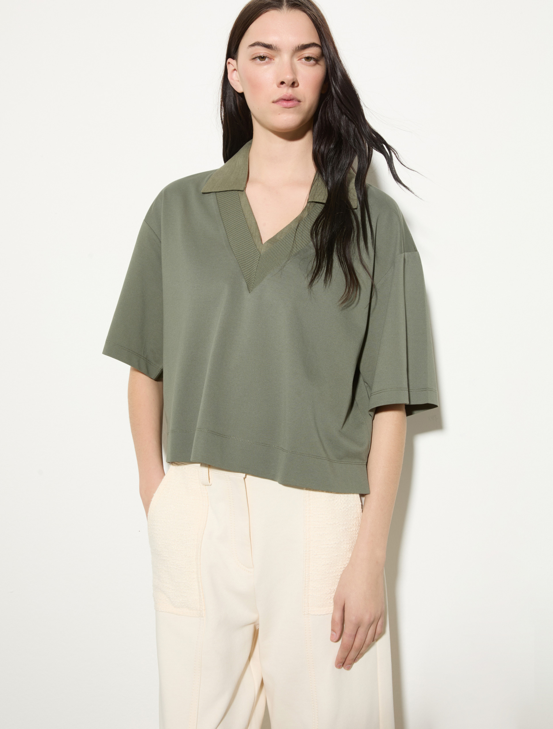 Cotton and linen layered T-shirt - MAX&Co.