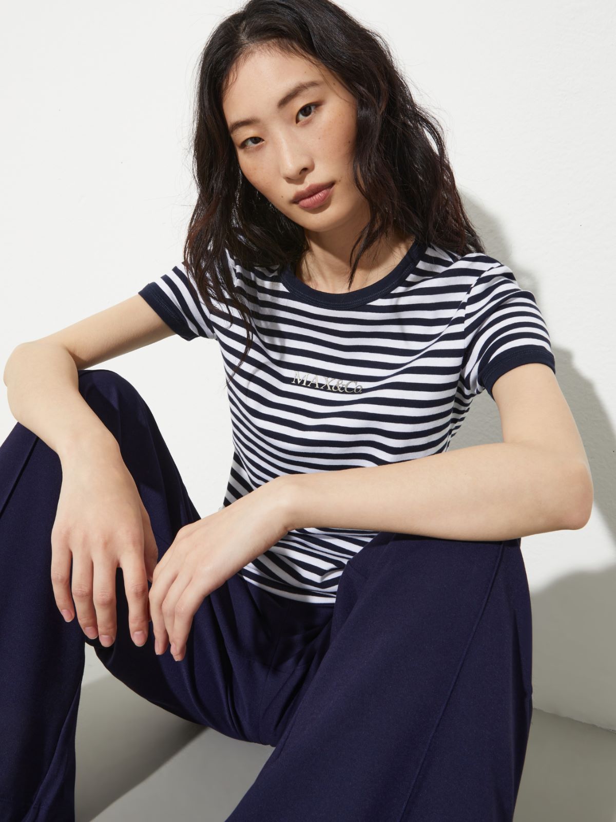 Slim-fit logo T-shirt - NAVY - MAX&Co. - 3