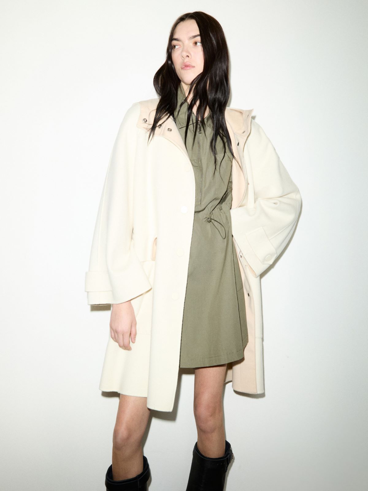 Double-woven wool parka - WOOL WHITE - MAX&Co.