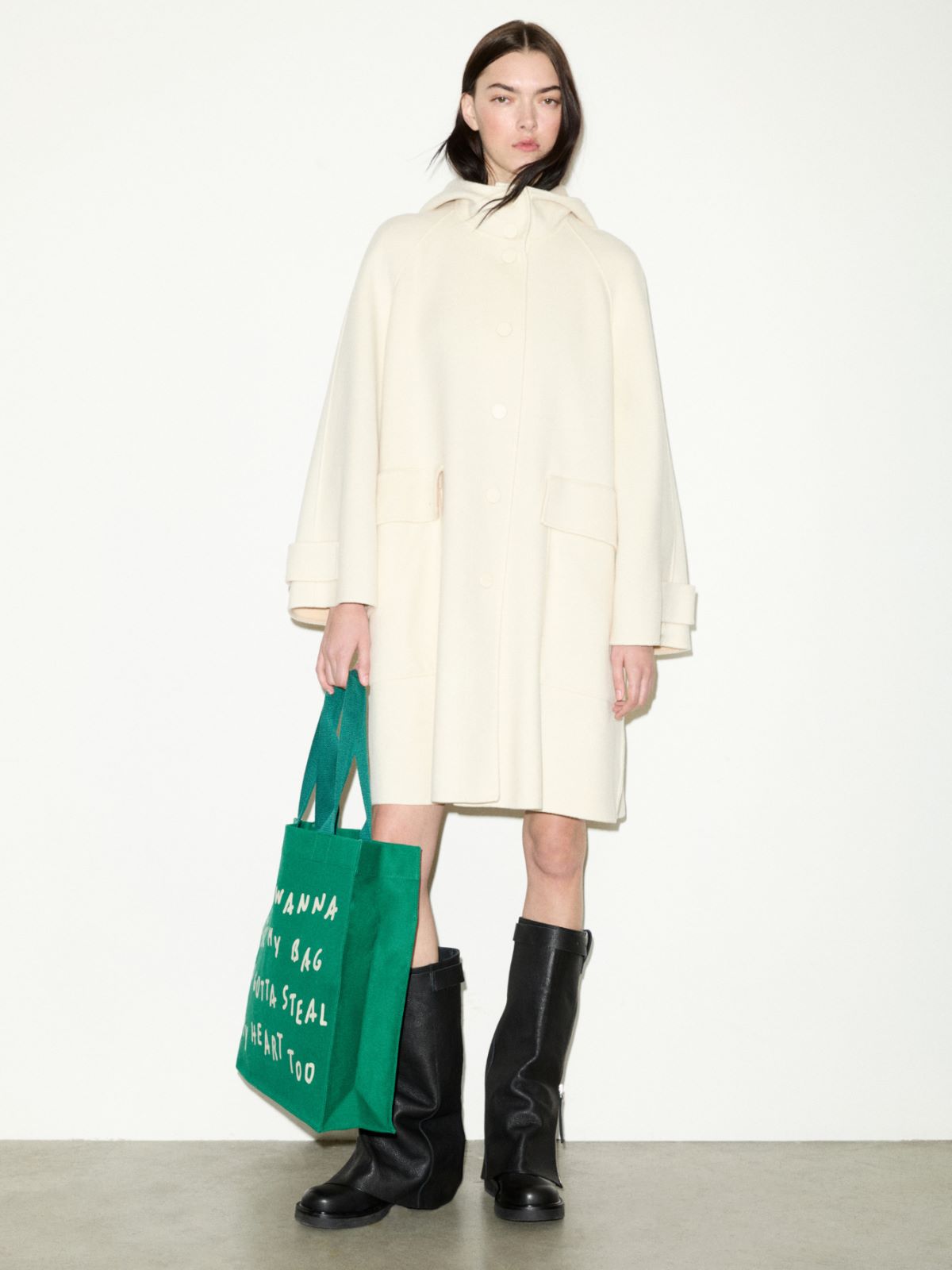 Double-woven wool parka - WOOL WHITE - MAX&Co.