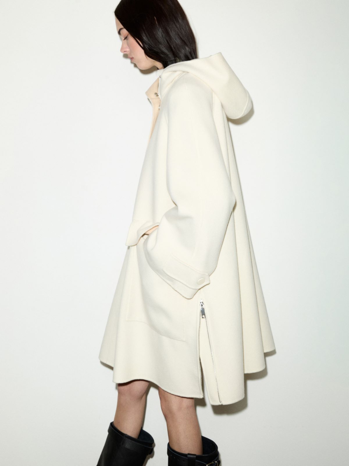 Double-woven wool parka - WOOL WHITE - MAX&Co. - 4