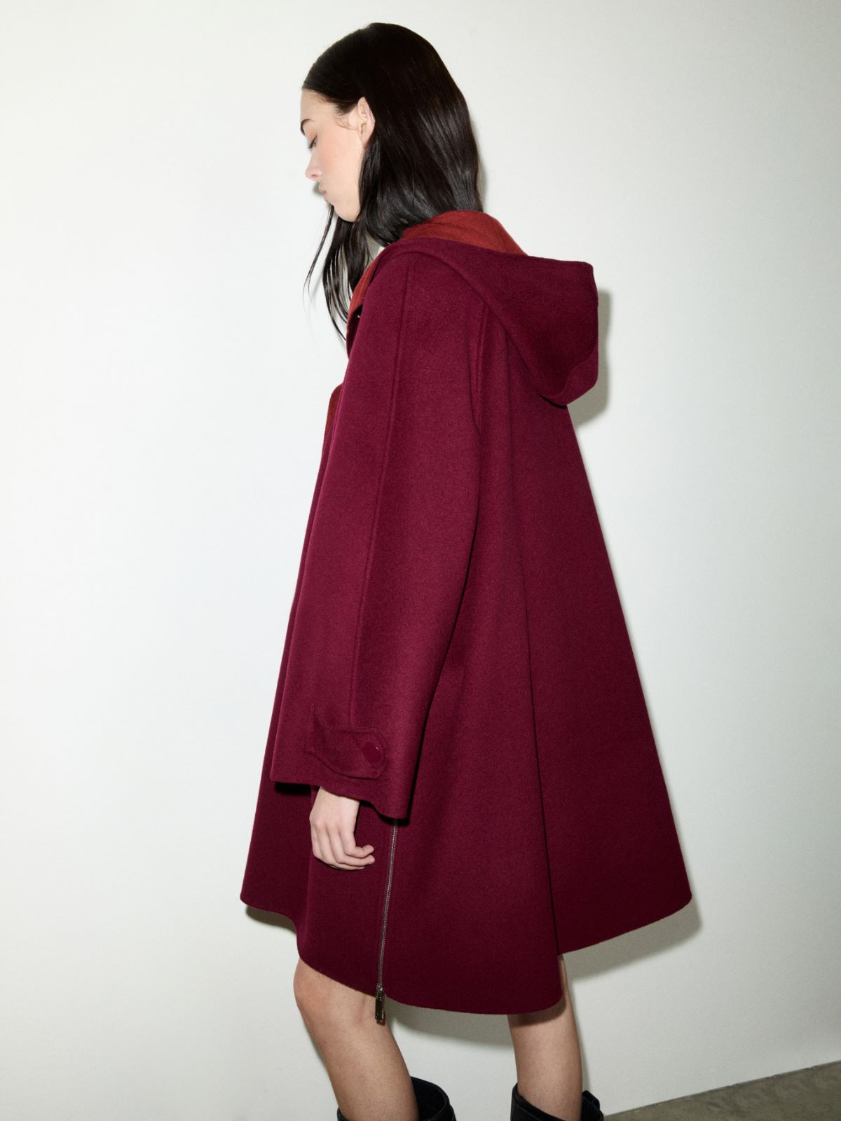 Double-woven wool parka - BORDEAUX - MAX&Co.