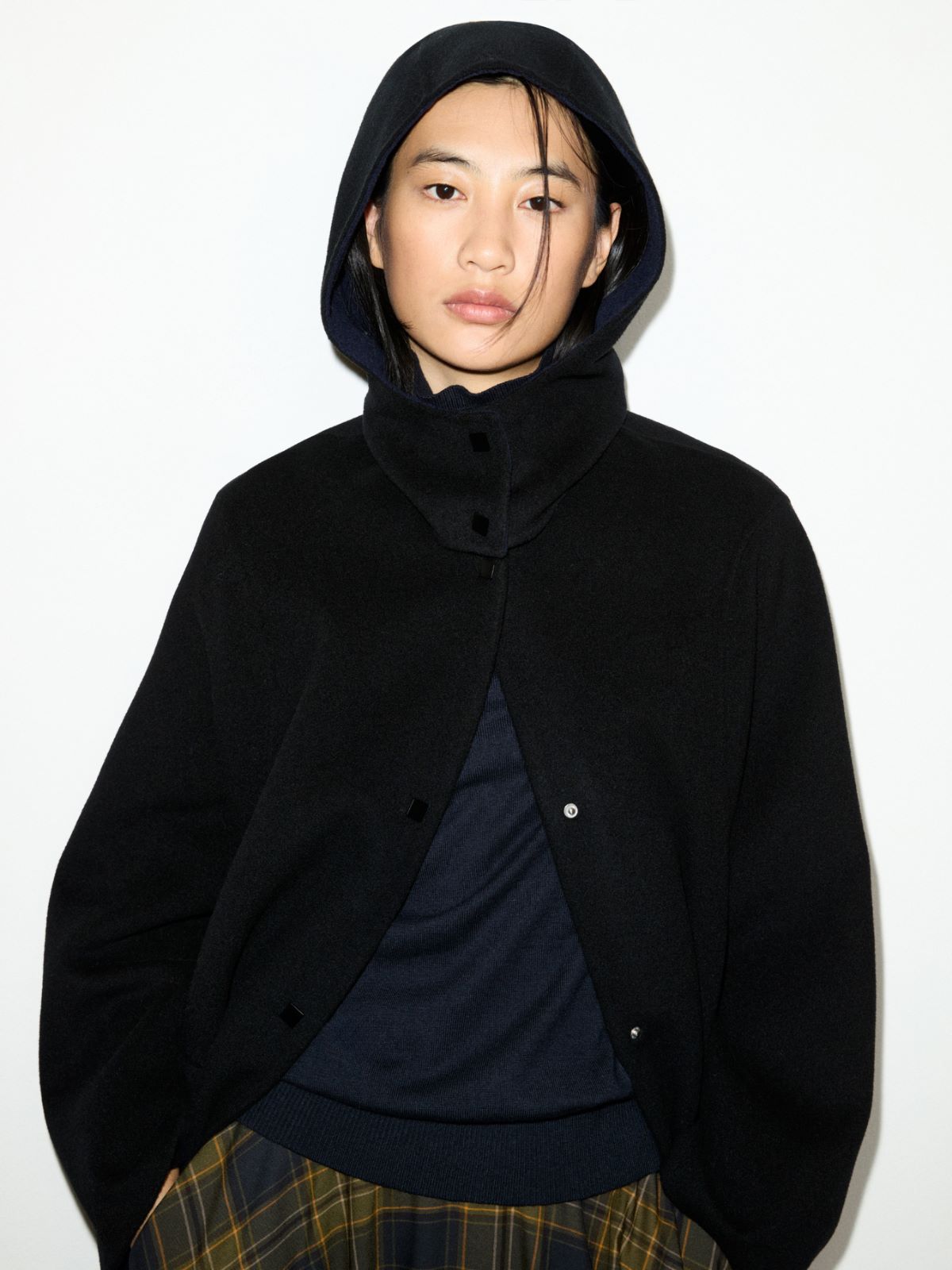 Oversized double-woven wool coat - BLACK - MAX&Co. - 3
