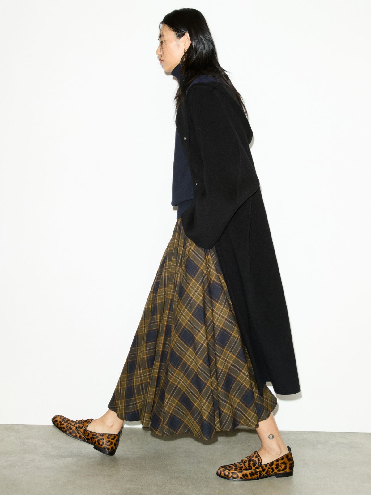 Oversized double-woven wool coat - BLACK - MAX&Co. - 5