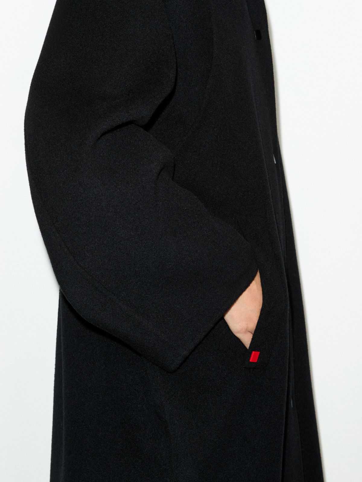 Oversized double-woven wool coat - BLACK - MAX&Co. - 4