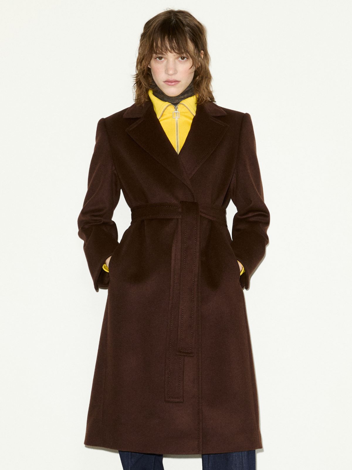 Runaway pure wool coat - DARK BOWN - MAX&Co.