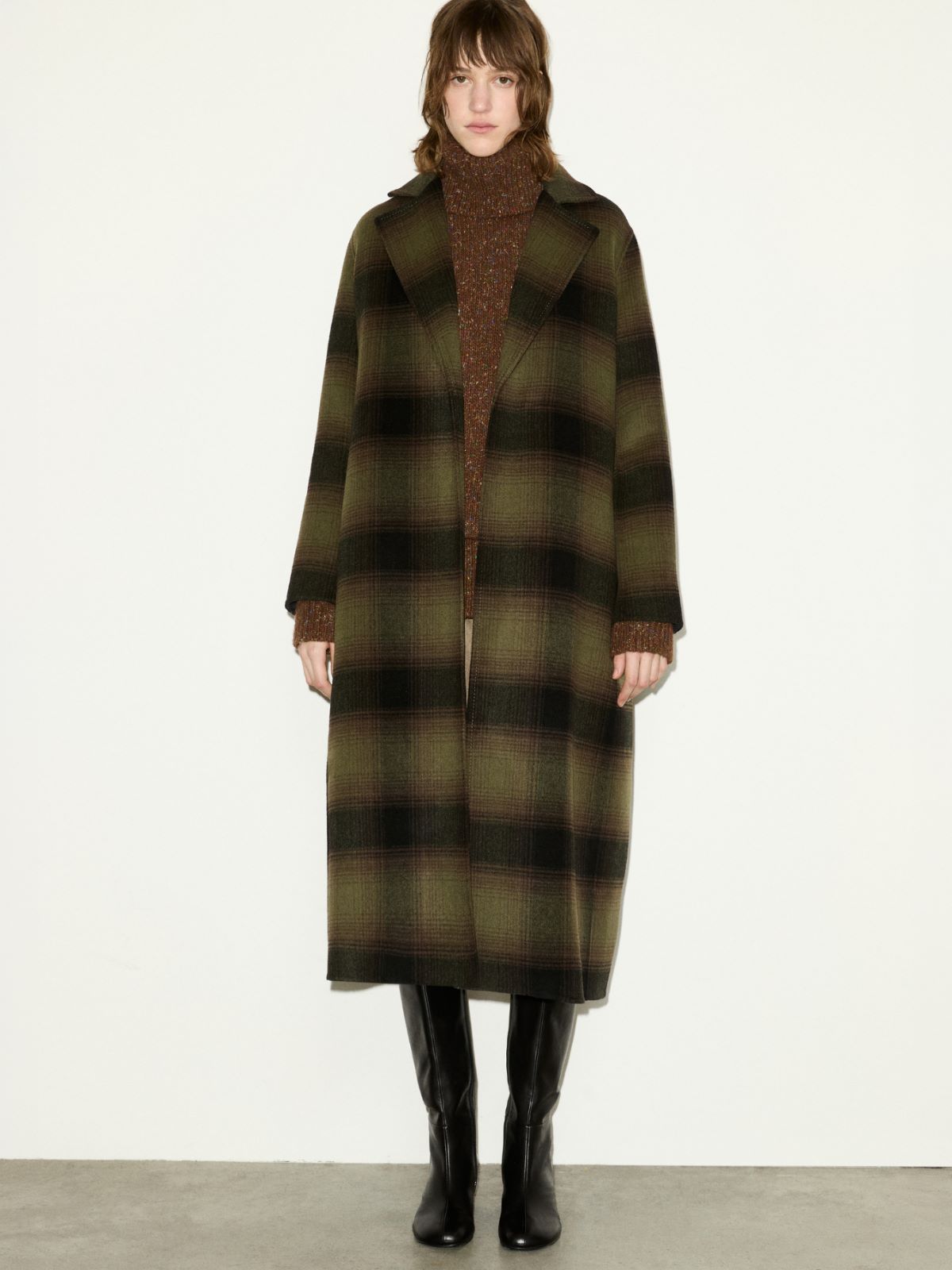Longrun double-woven wool coat - GREEN - MAX&Co.
