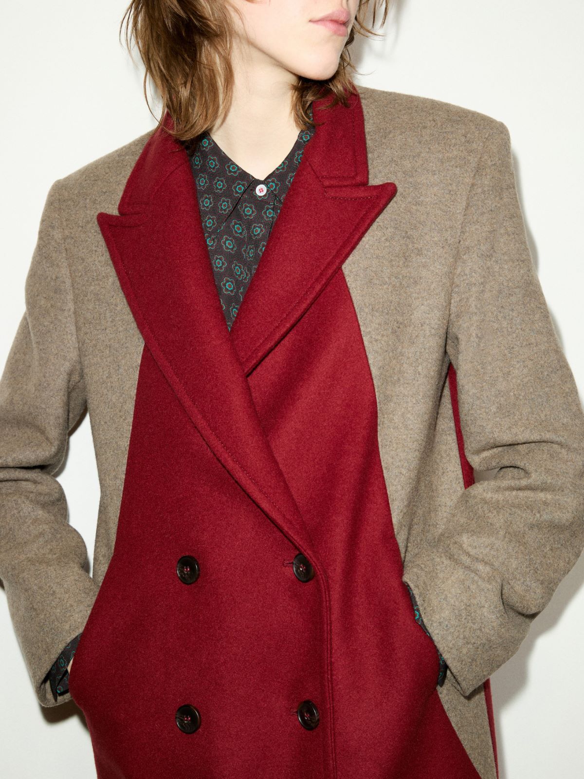 Double-breasted wool-blend coat - BRICK RED - MAX&Co. - 3