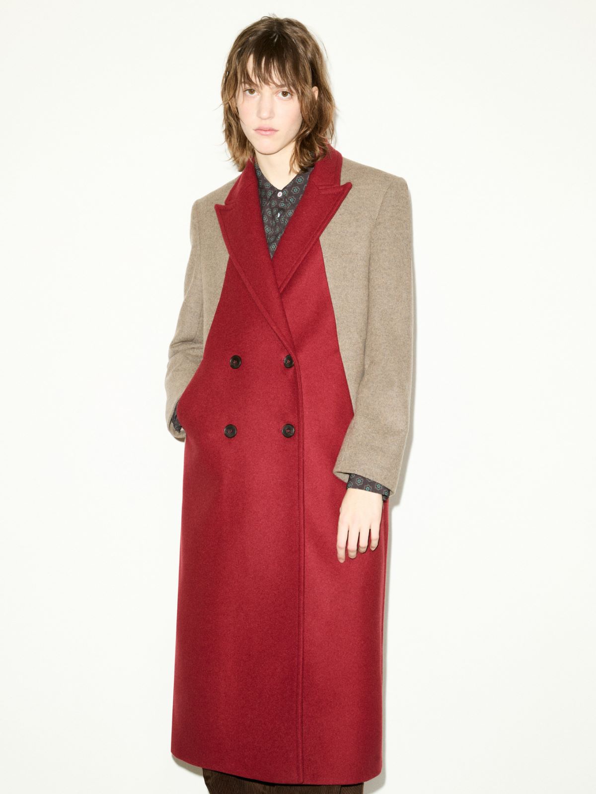 Double-breasted wool-blend coat - BRICK RED - MAX&Co. - 4