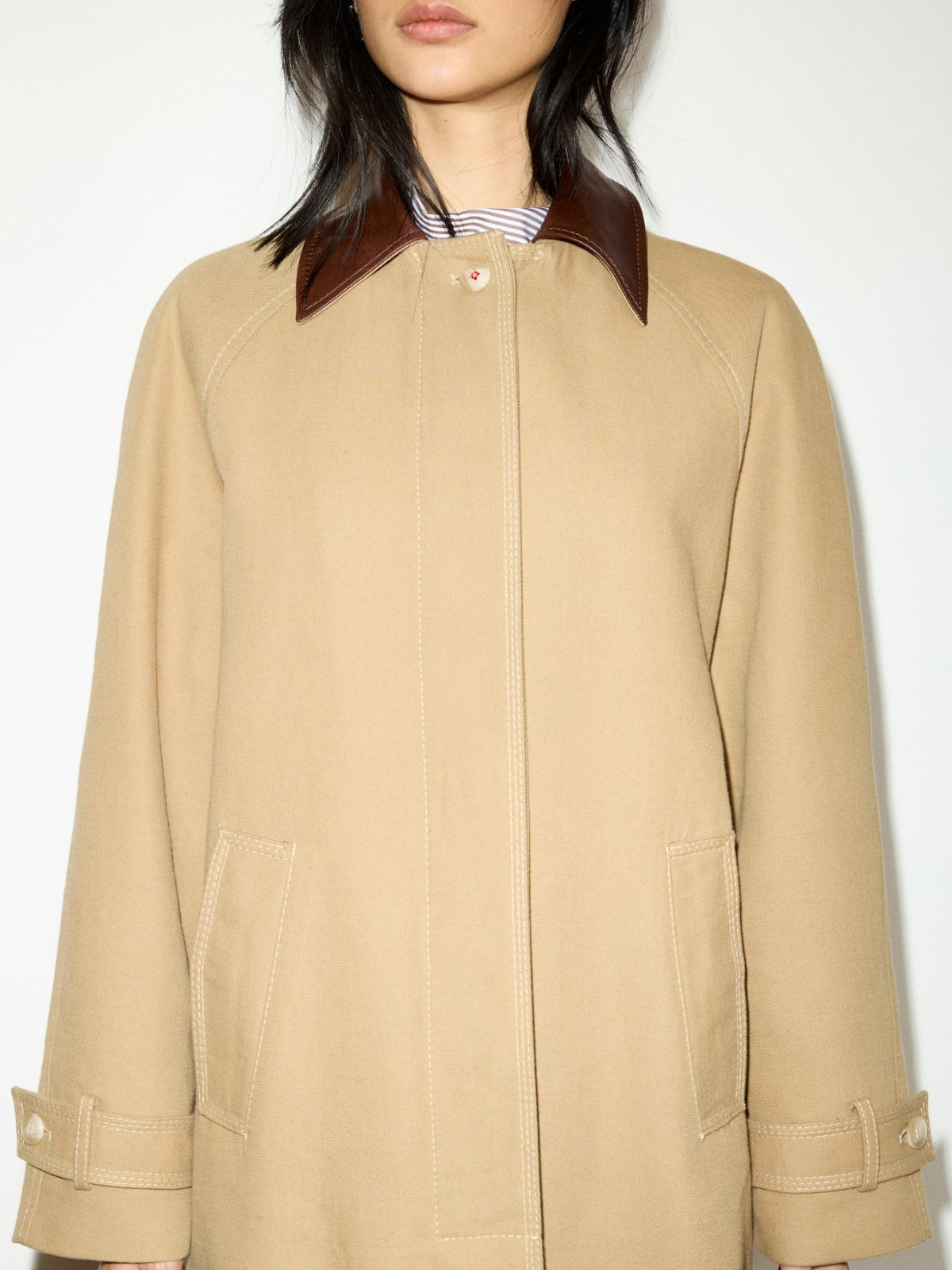 Wasserabweisender Trenchcoat aus Baumwolle - KAMEL - MAX&Co. - 4
