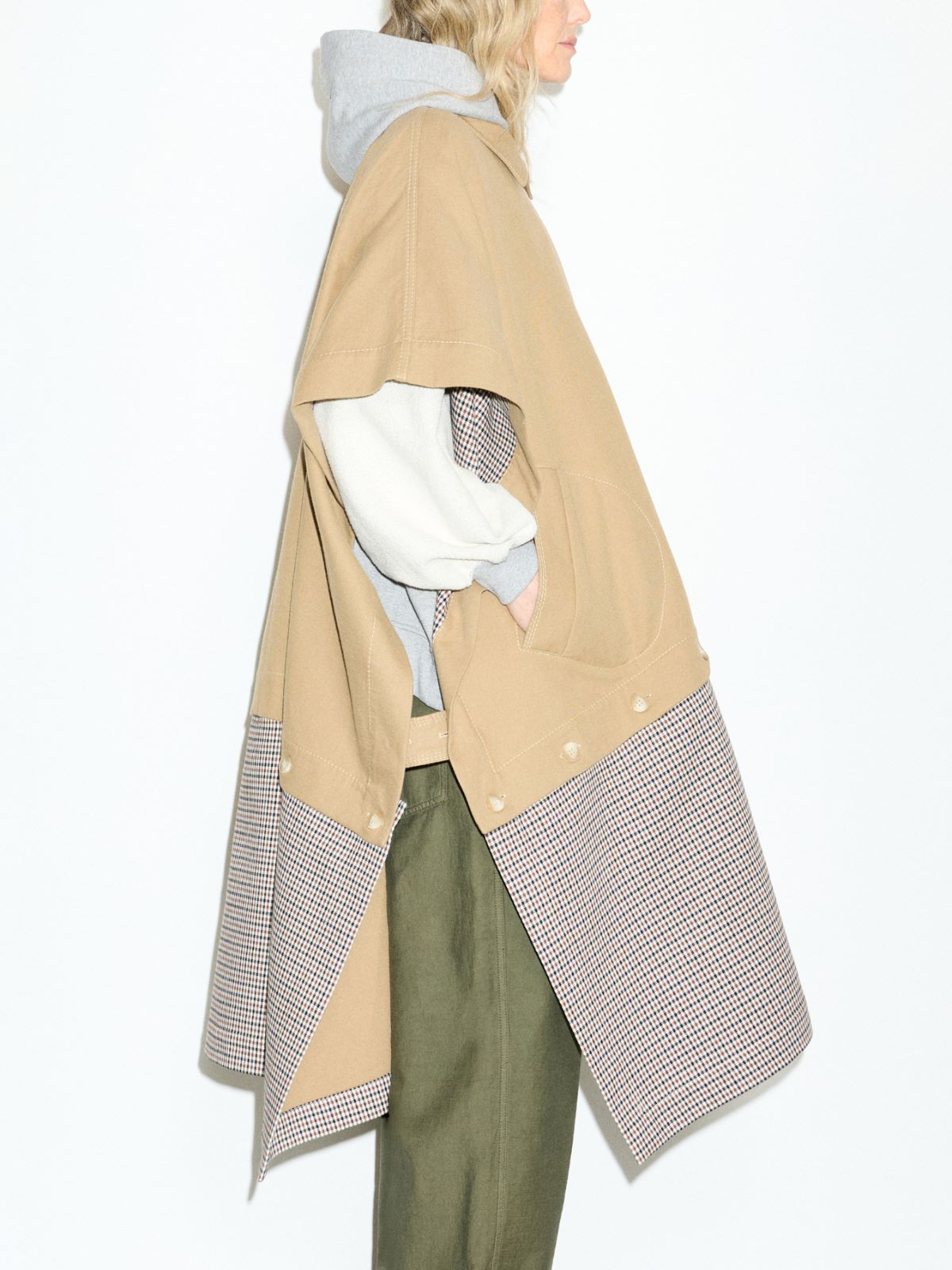 Modular double-faced poncho - CAMEL - MAX&Co. - 3