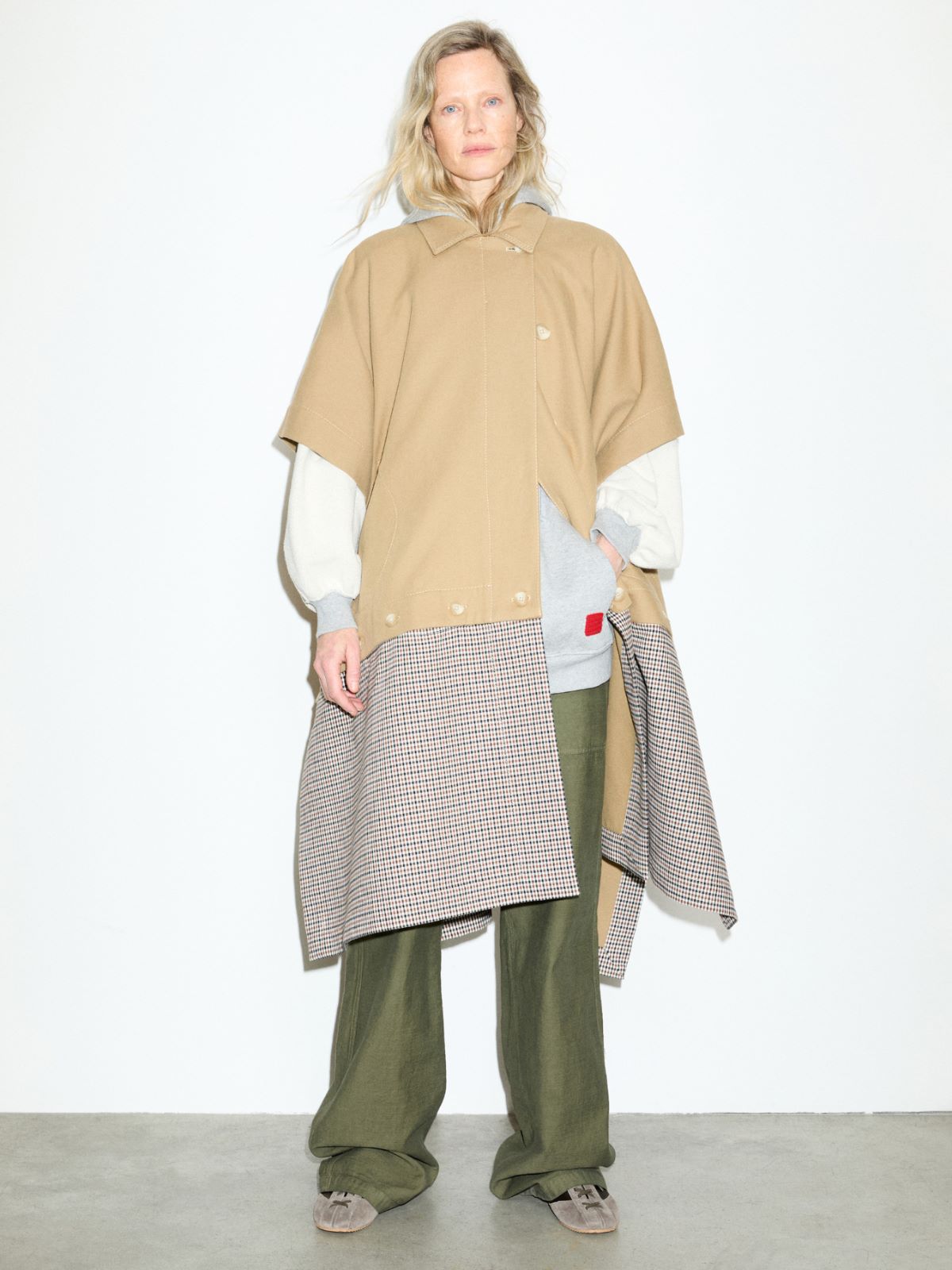 Modular double-faced poncho - CAMEL - MAX&Co.