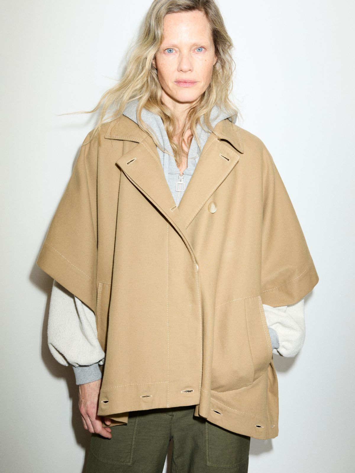 Modular double-faced poncho - CAMEL - MAX&Co. - 5