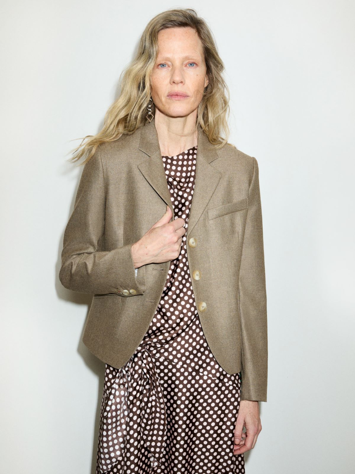 Slim-fit flannel blazer - MELANGE GREY - MAX&Co.