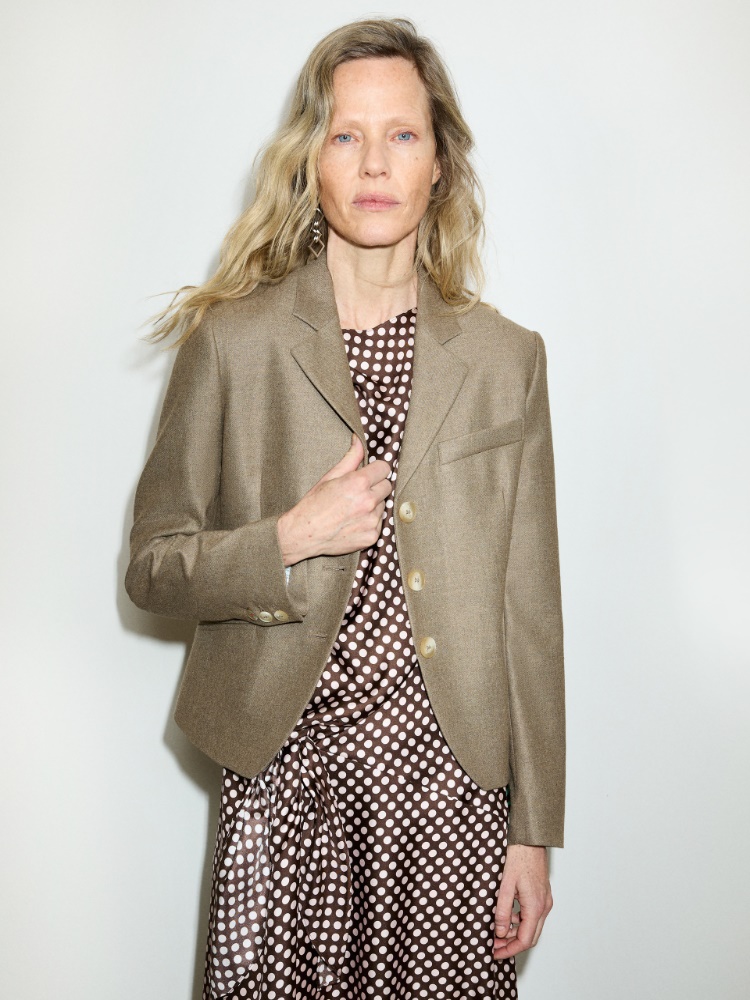 Slim-fit flannel blazer - MELANGE GREY - MAX&Co.