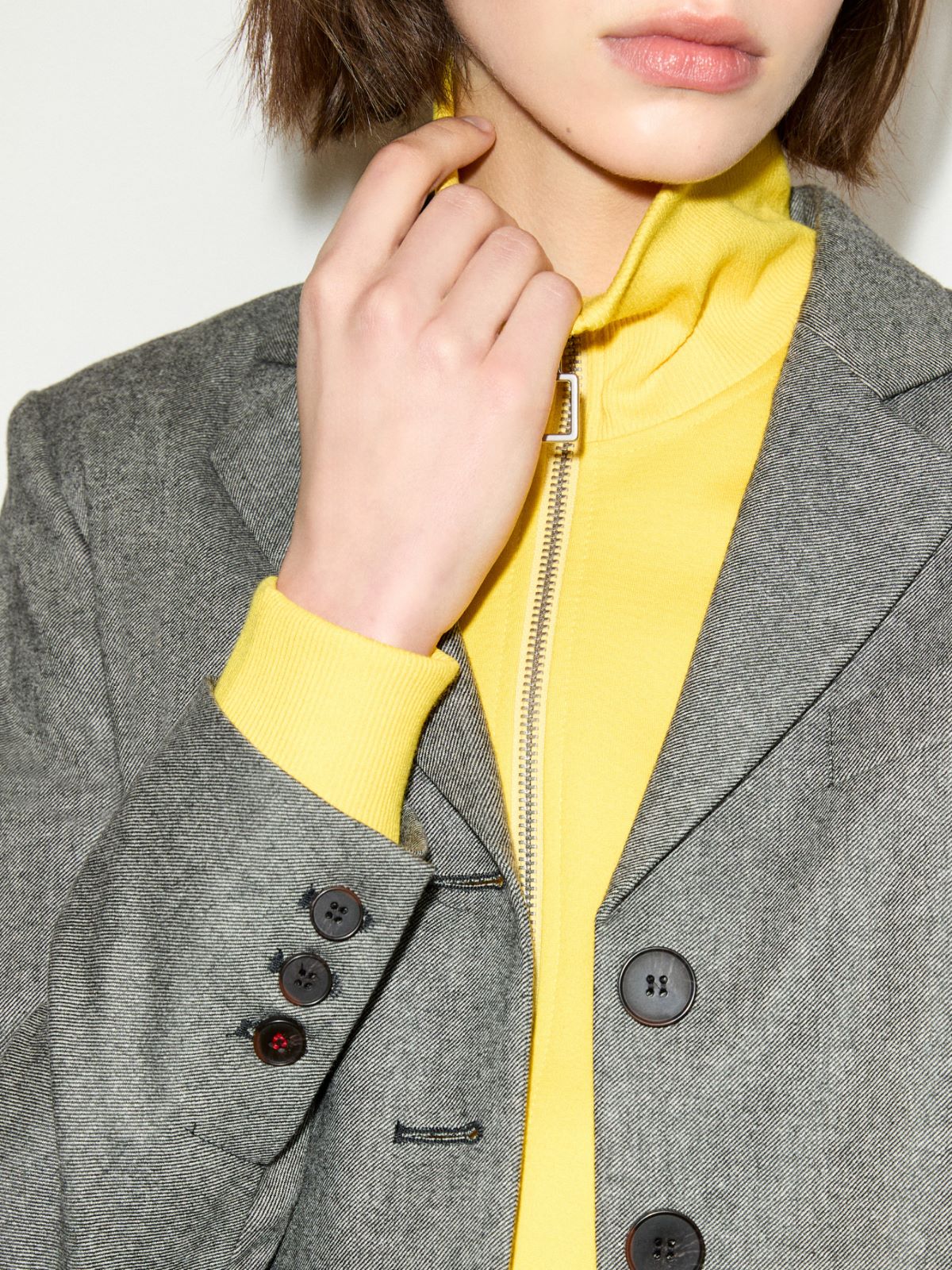 Slim-fit flannel blazer - BLACK - MAX&Co. - 4
