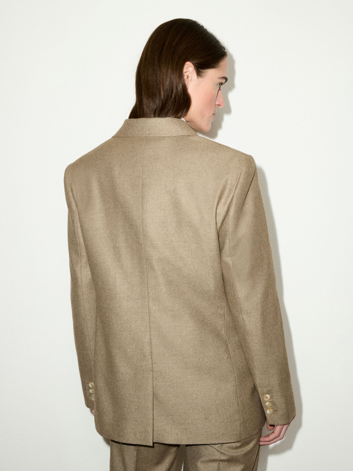 Double-breasted flannel blazer - MELANGE GREY - MAX&Co. - 2
