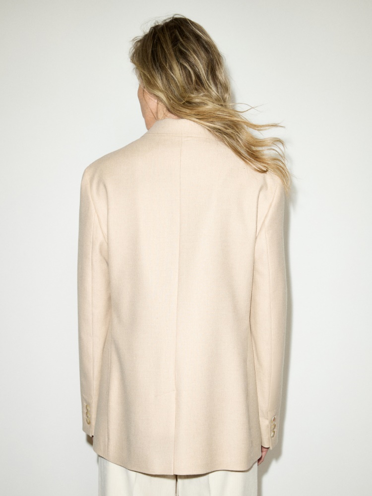 Double-breasted flannel blazer - BEIGE - MAX&Co. - 2