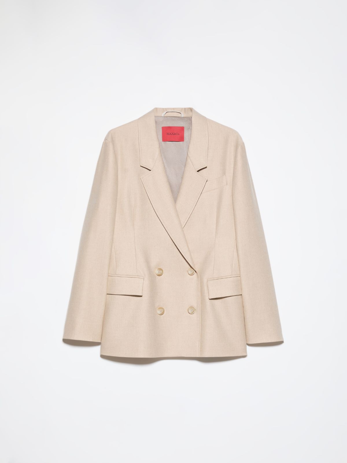 Double-breasted flannel blazer - BEIGE - MAX&Co. - 6