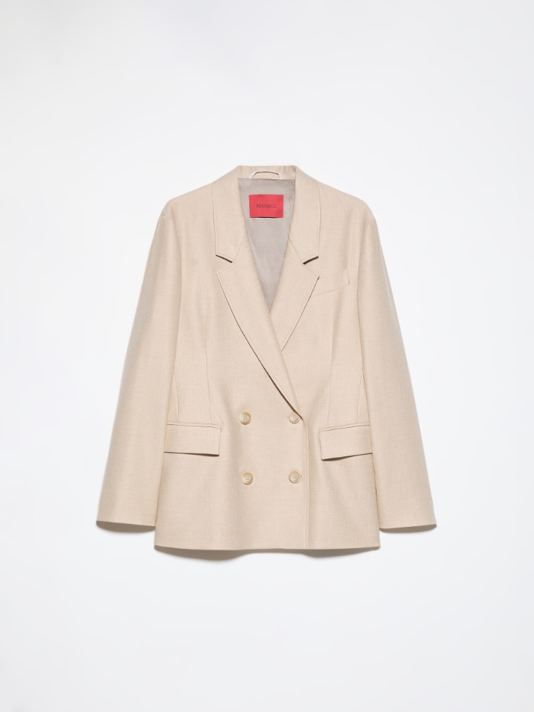 Double-breasted flannel blazer - BEIGE - MAX&Co. - 6