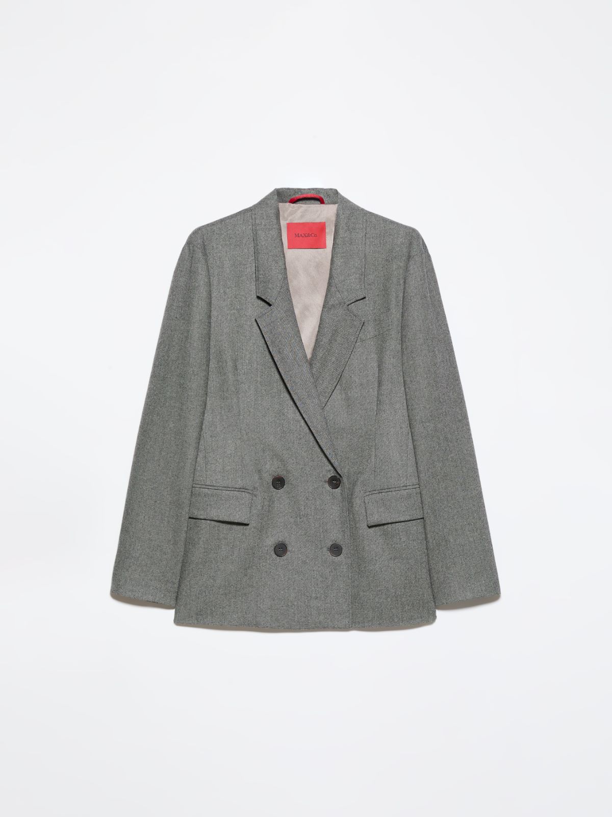Double-breasted flannel blazer - BLACK - MAX&Co. - 6
