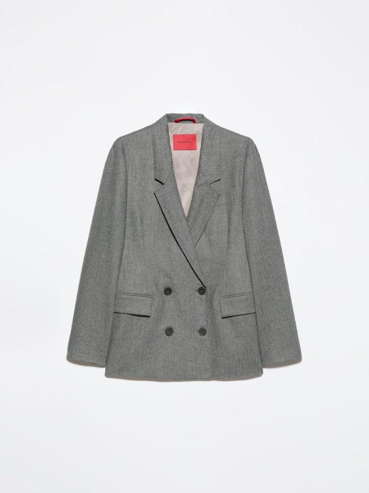 Double-breasted flannel blazer - BLACK - MAX&Co. - 6