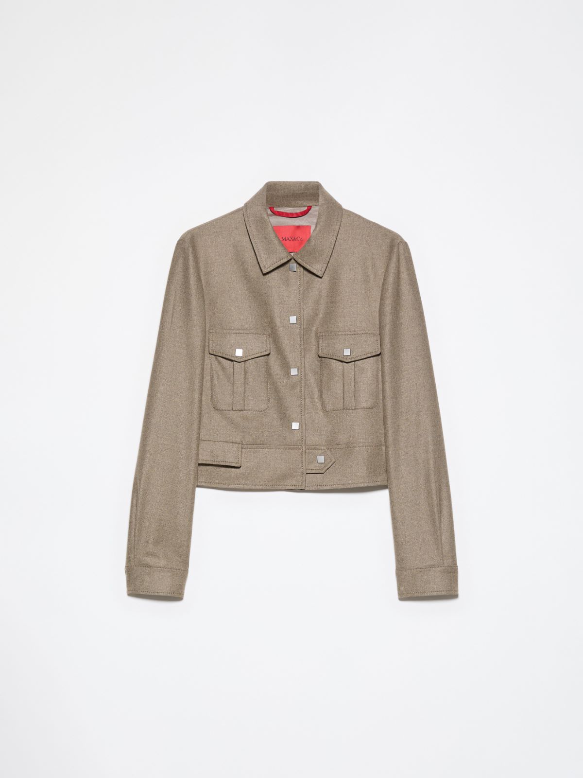 Cropped flannel jacket - MELANGE GREY - MAX&Co. - 6