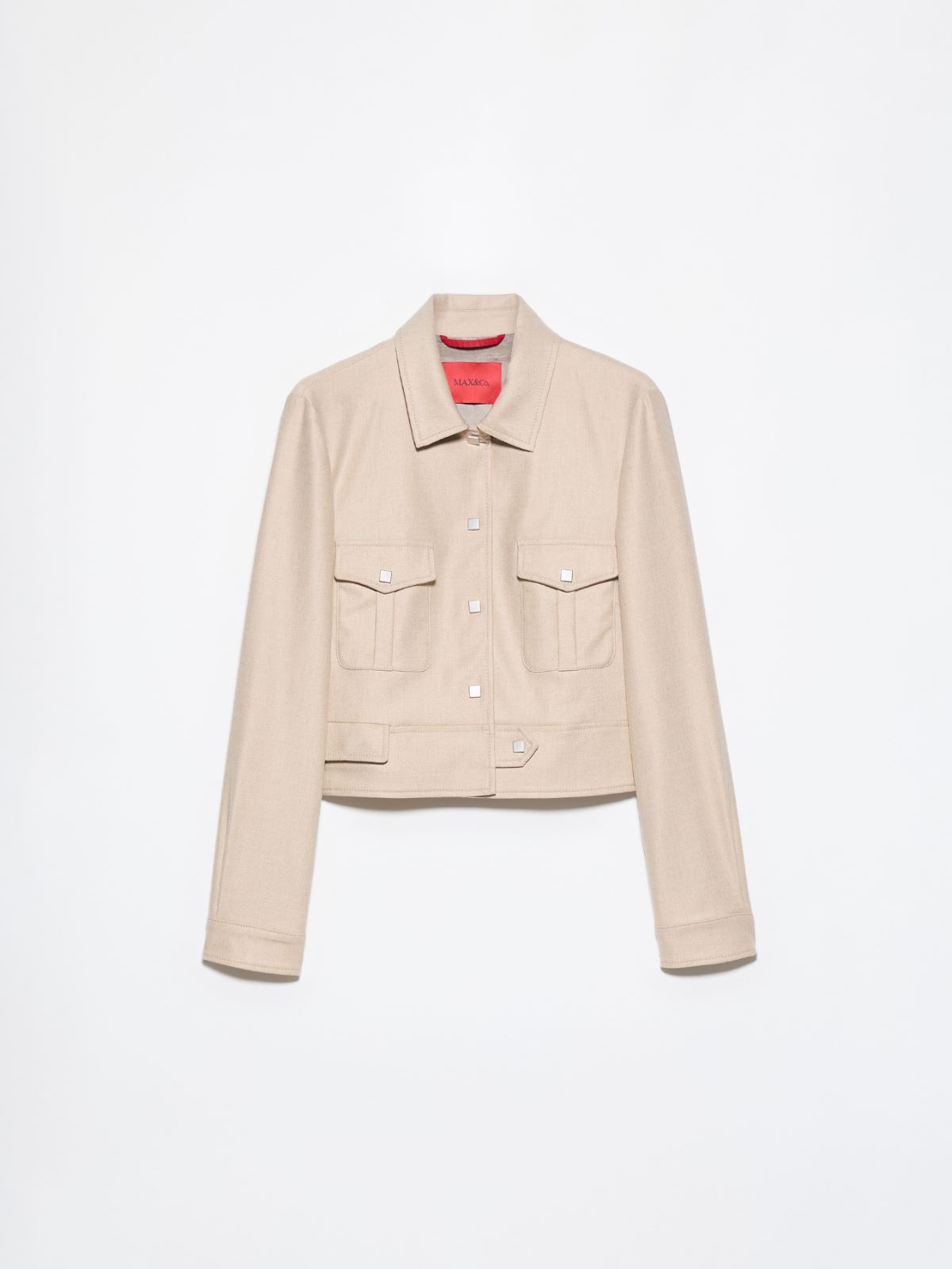 Cropped flannel jacket - BEIGE - MAX&Co. - 5