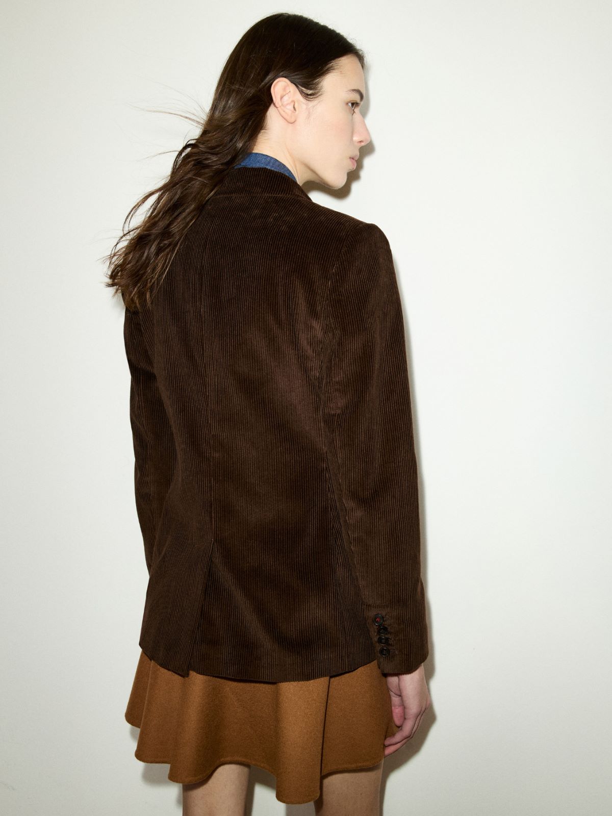 Blazer à double boutonnage en velours côtelé - CHOCOLAT - MAX&Co. - 2