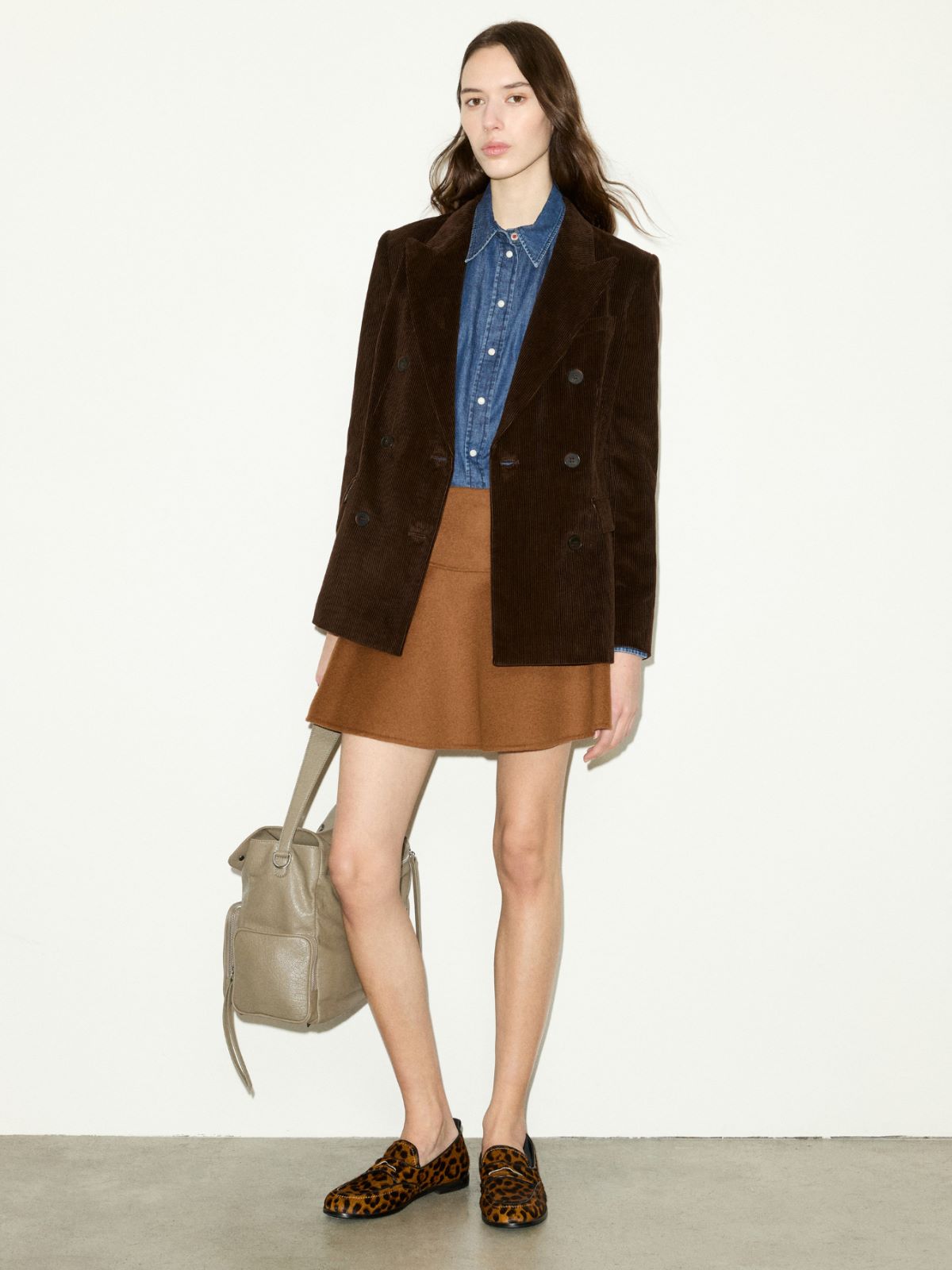 Blazer à double boutonnage en velours côtelé - CHOCOLAT - MAX&Co. - 4