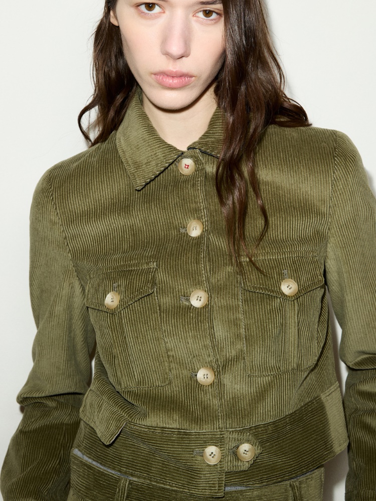 Cropped corduroy jacket - KAKI - MAX&Co. - 3