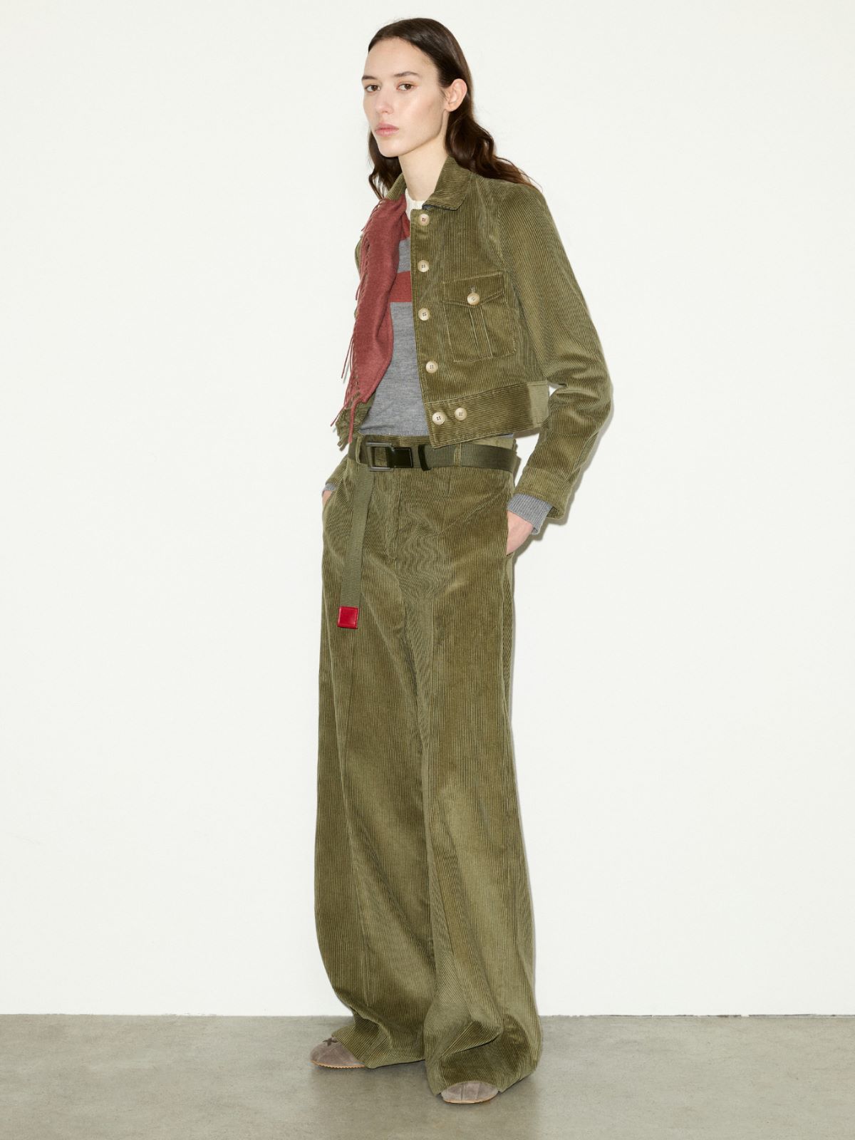 Cropped corduroy jacket - KAKI - MAX&Co. - 6