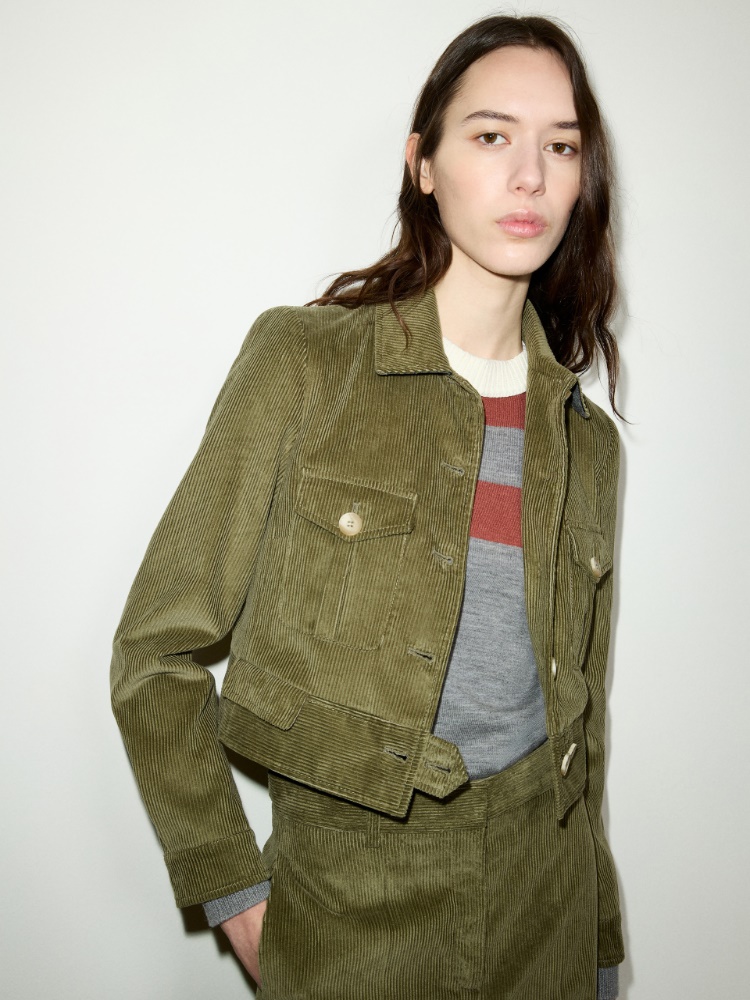 Cropped corduroy jacket - KAKI - MAX&Co. - 5