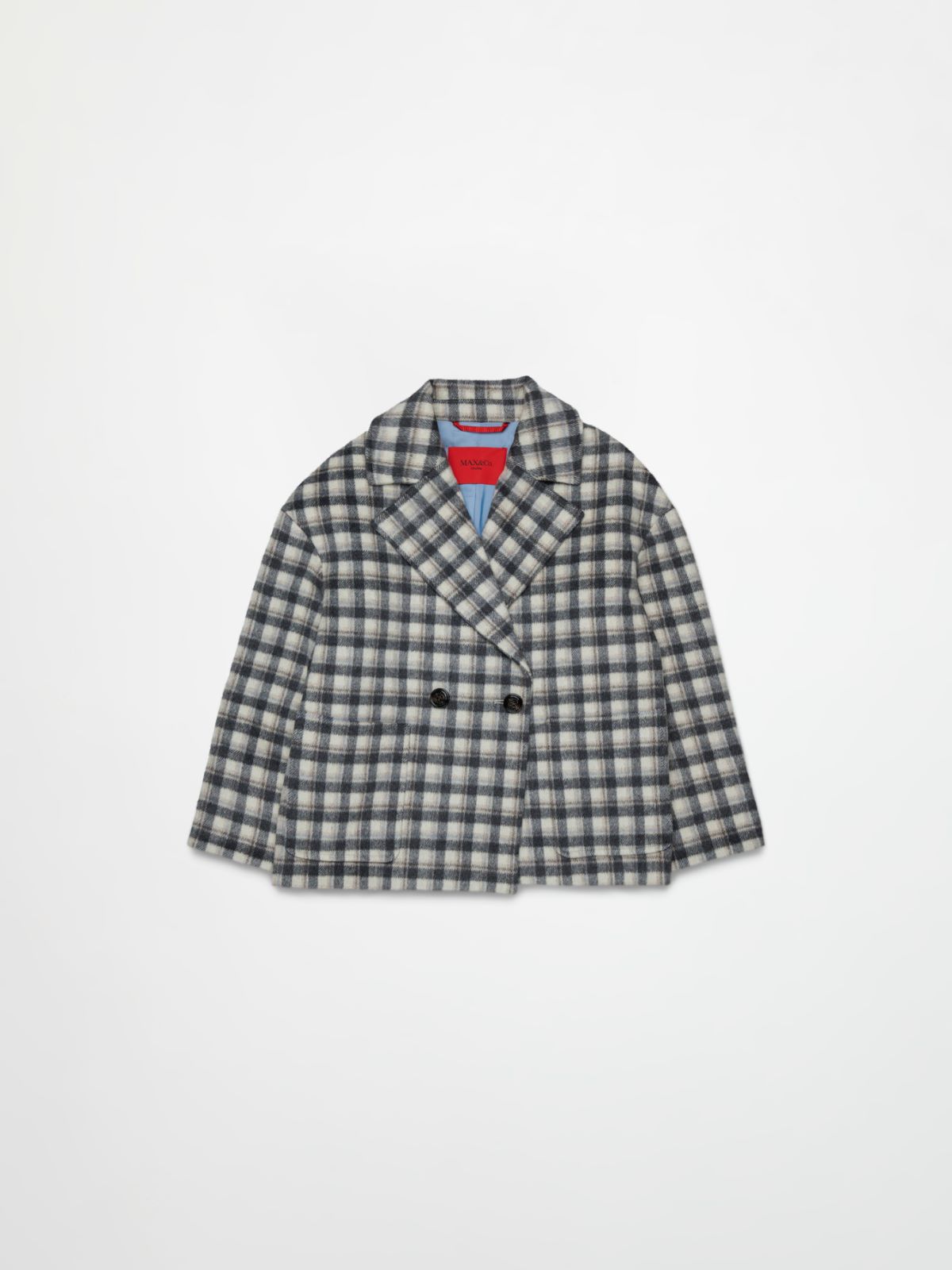 Double-breasted checked coat KID - MEDIUM GREY - MAX&Co.