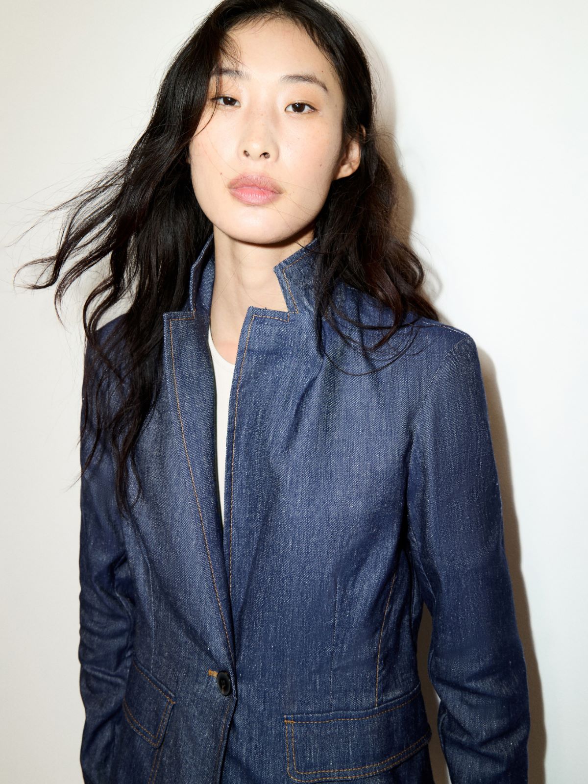 [チェルキア]  コットン アンド リネン デニム ジャケット - NAVY - MAX&Co. - 3