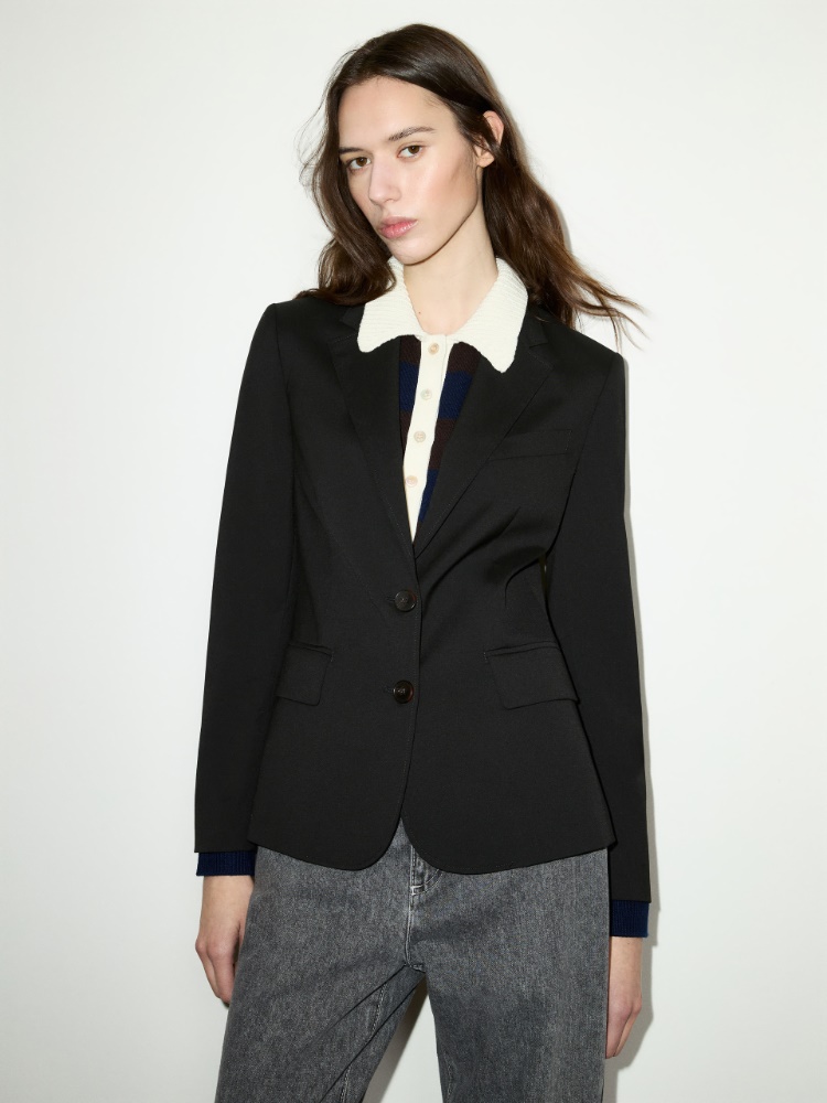 Slim-fit single-breasted blazer - BLACK - MAX&Co.