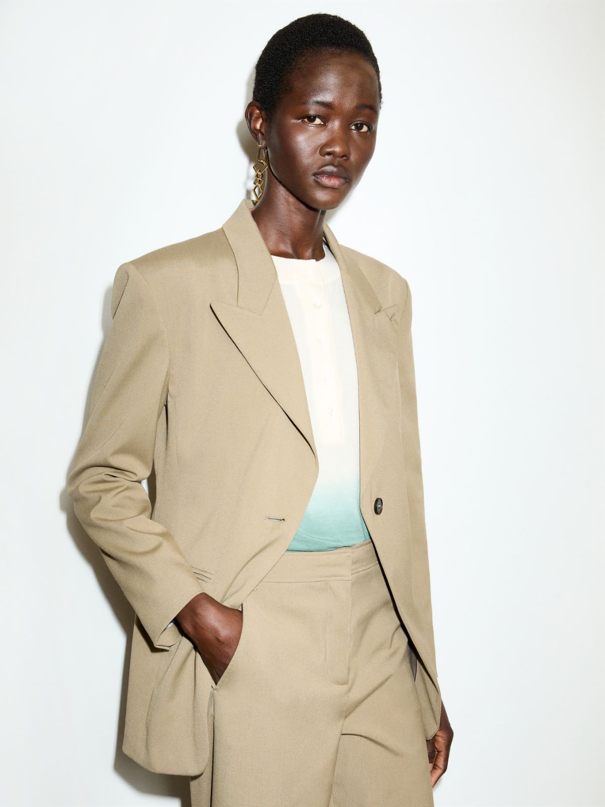 Single-breasted one-button blazer - TURTLEDOVE - MAX&Co.