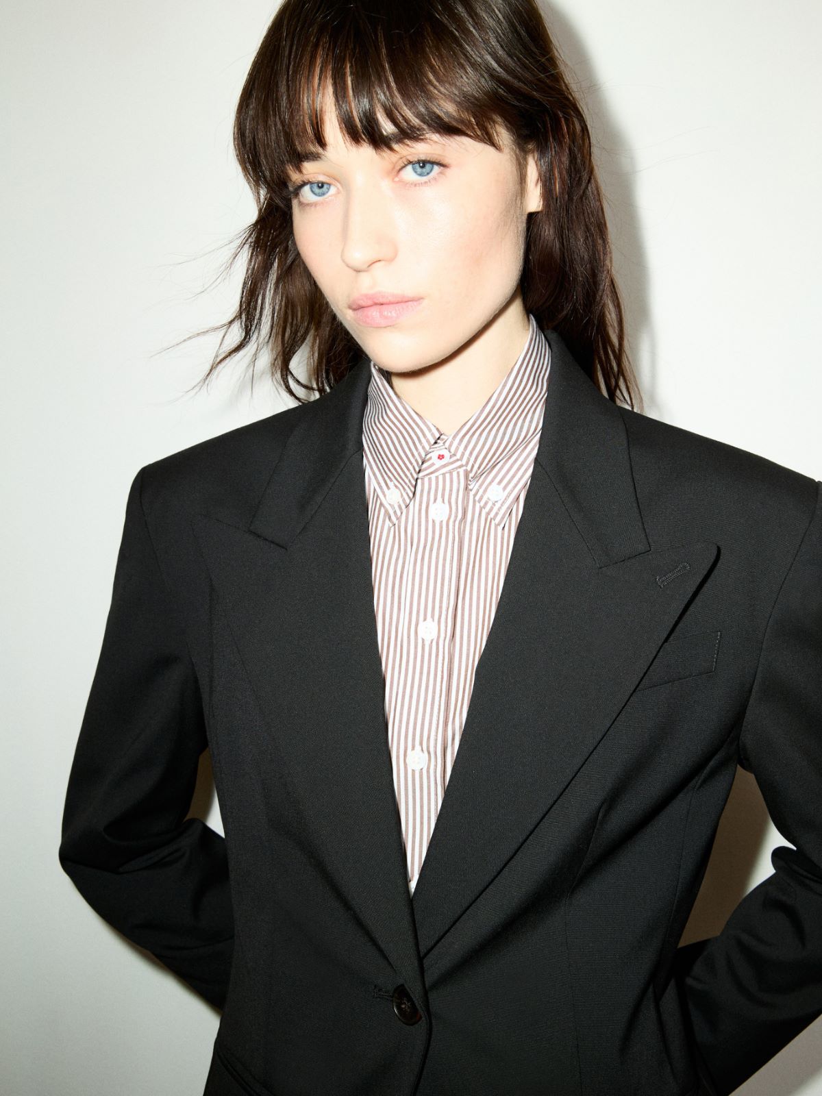 Single-breasted one-button blazer - BLACK - MAX&Co. - 3