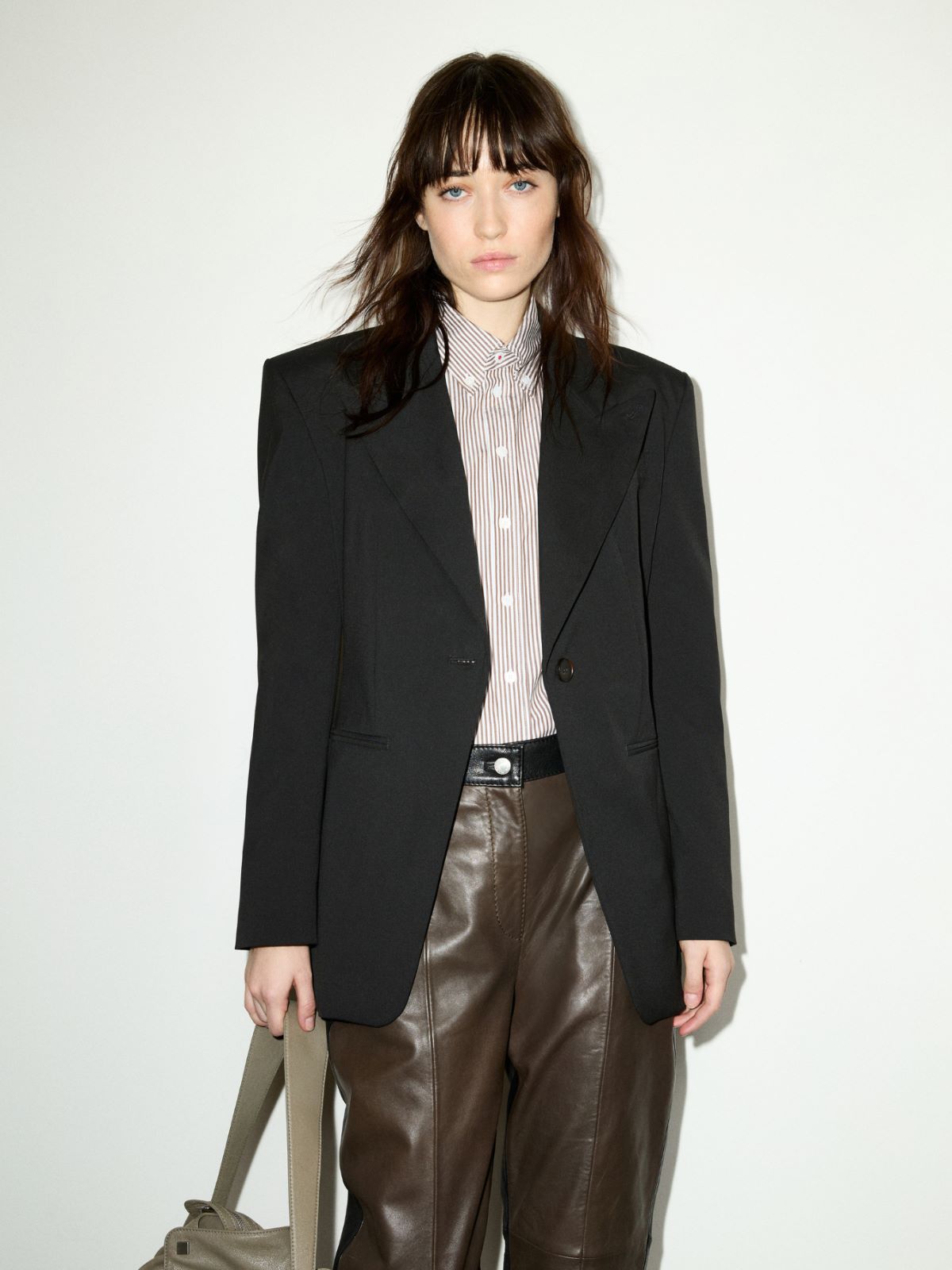 Single-breasted one-button blazer - BLACK - MAX&Co.