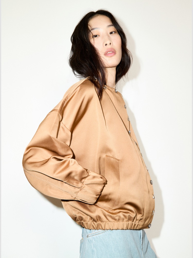 Bejewelled satin bomber jacket - MAX&Co. - 3
