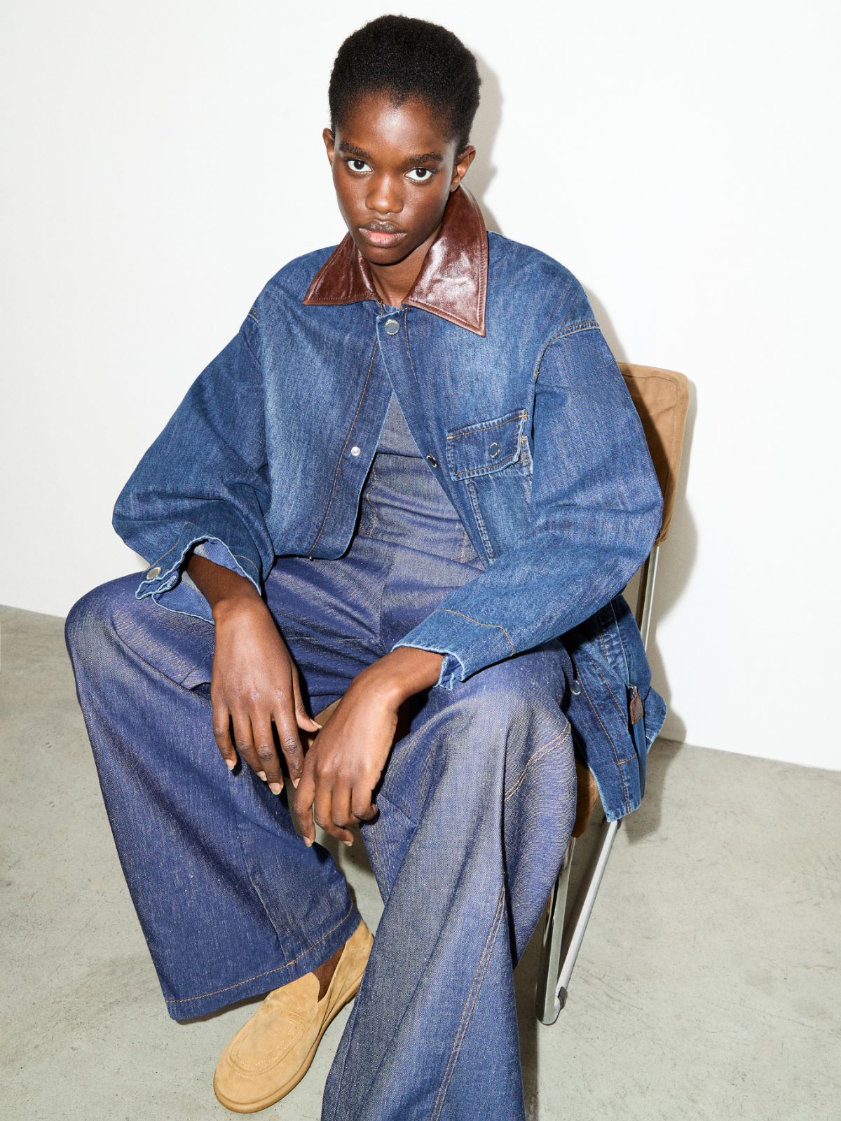 Denim shacket - NAVY - MAX&Co.
