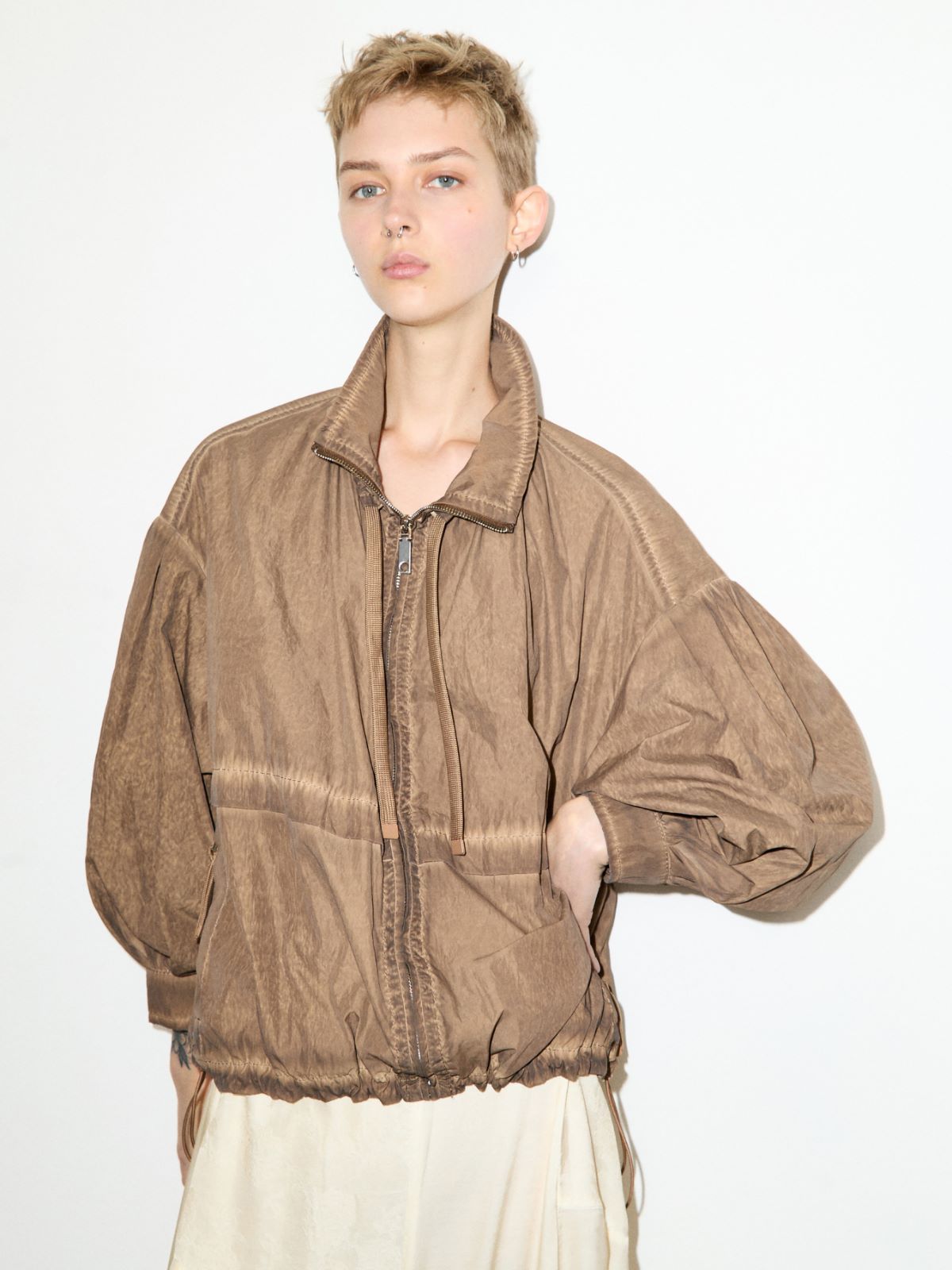 Chaqueta bomber de nailon extragrande - ANTE - MAX&Co.