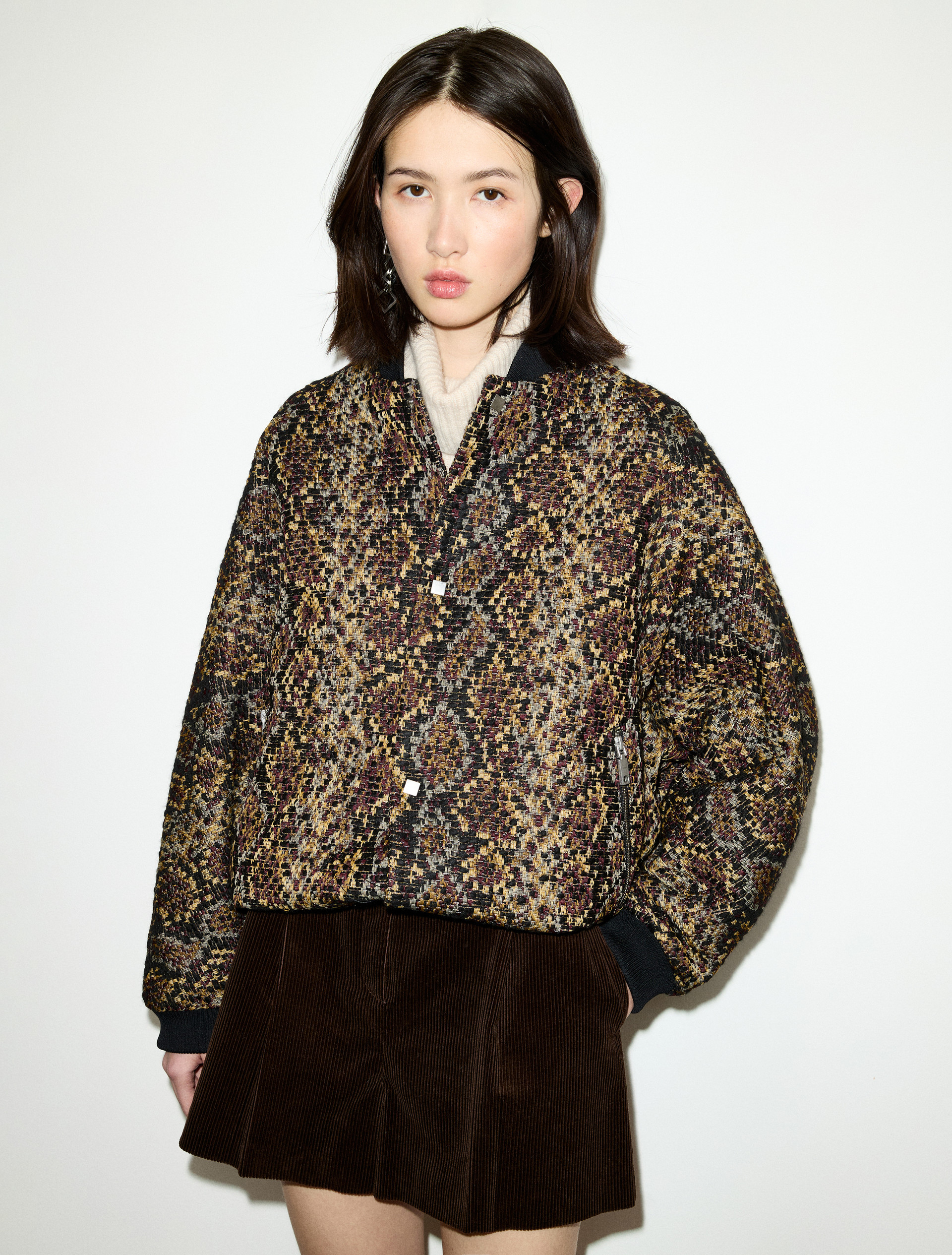 Jacquard fabric bomber jacket - MAX&Co.