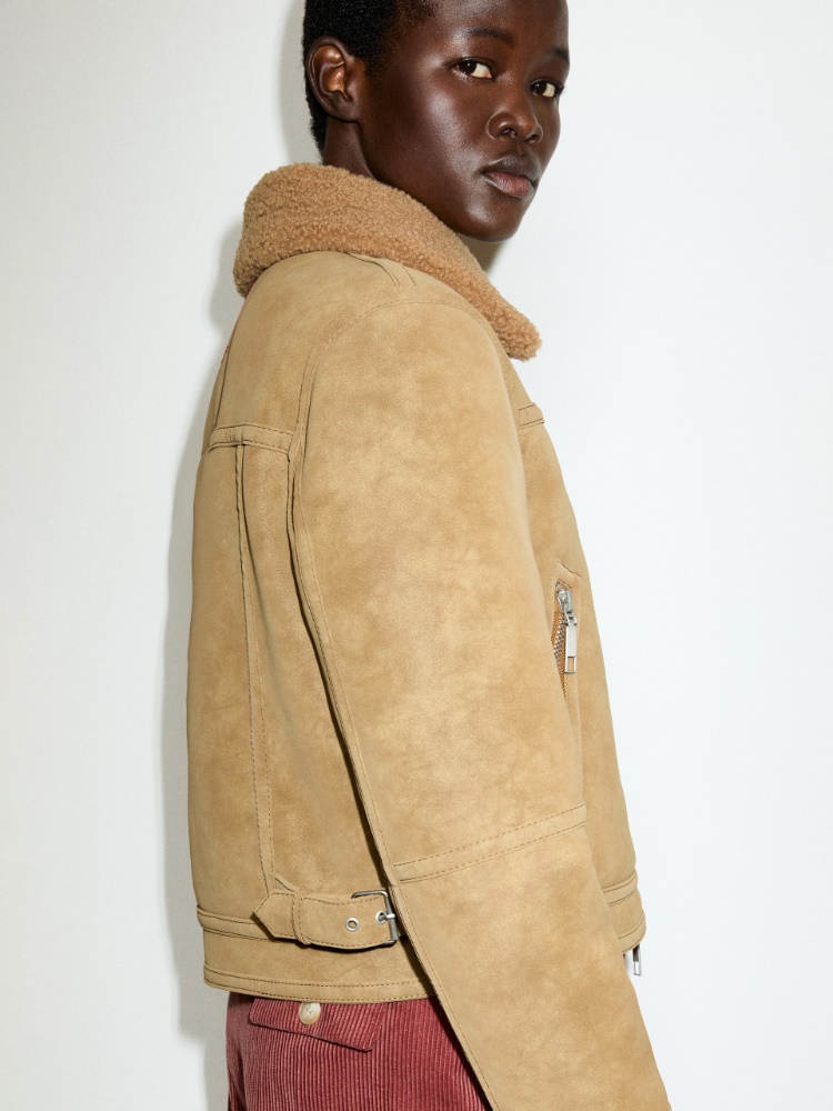 Cropped bomber jacket - BISCUIT - MAX&Co. - 5