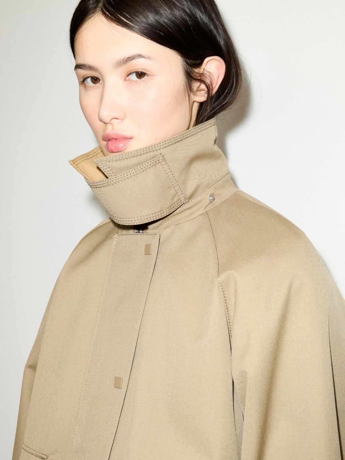 Hooded gabardine barn jacket - TURTLEDOVE - MAX&Co. - 3
