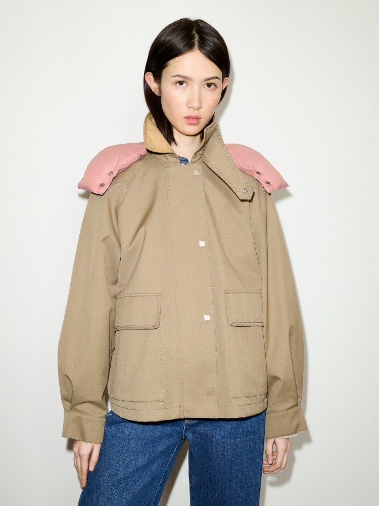 Hooded gabardine barn jacket - MAX&Co.